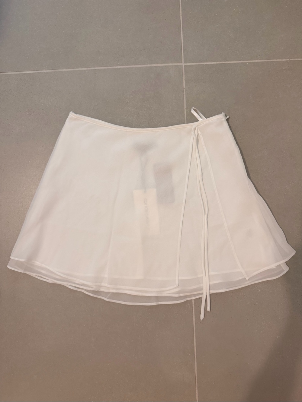 Cotton Candy White Sheer Wrap Skater Skirt